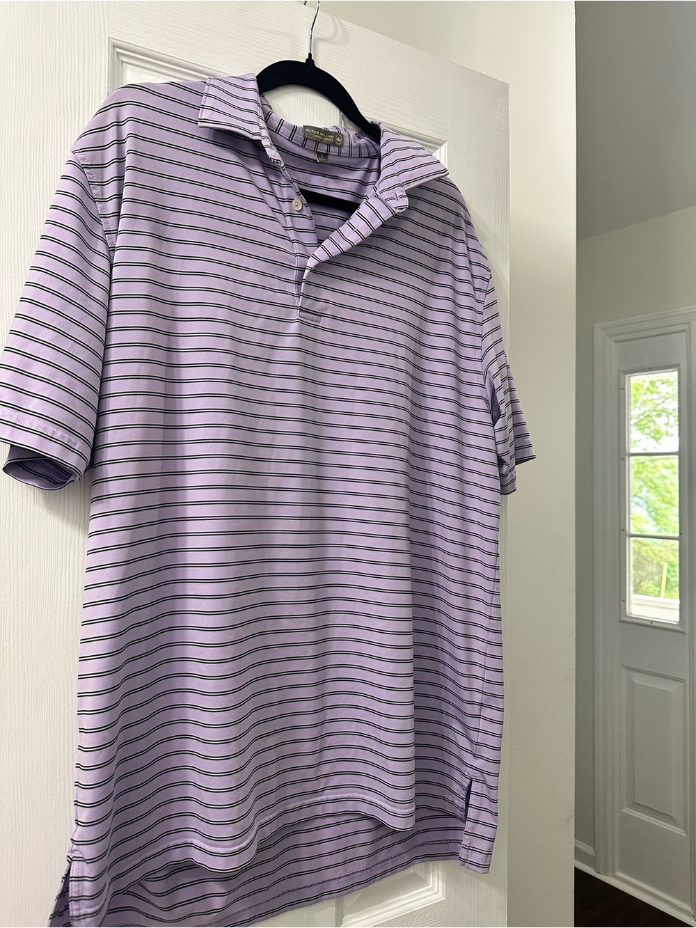 Peter Millar Lavender Summer Comfort Striped Polo